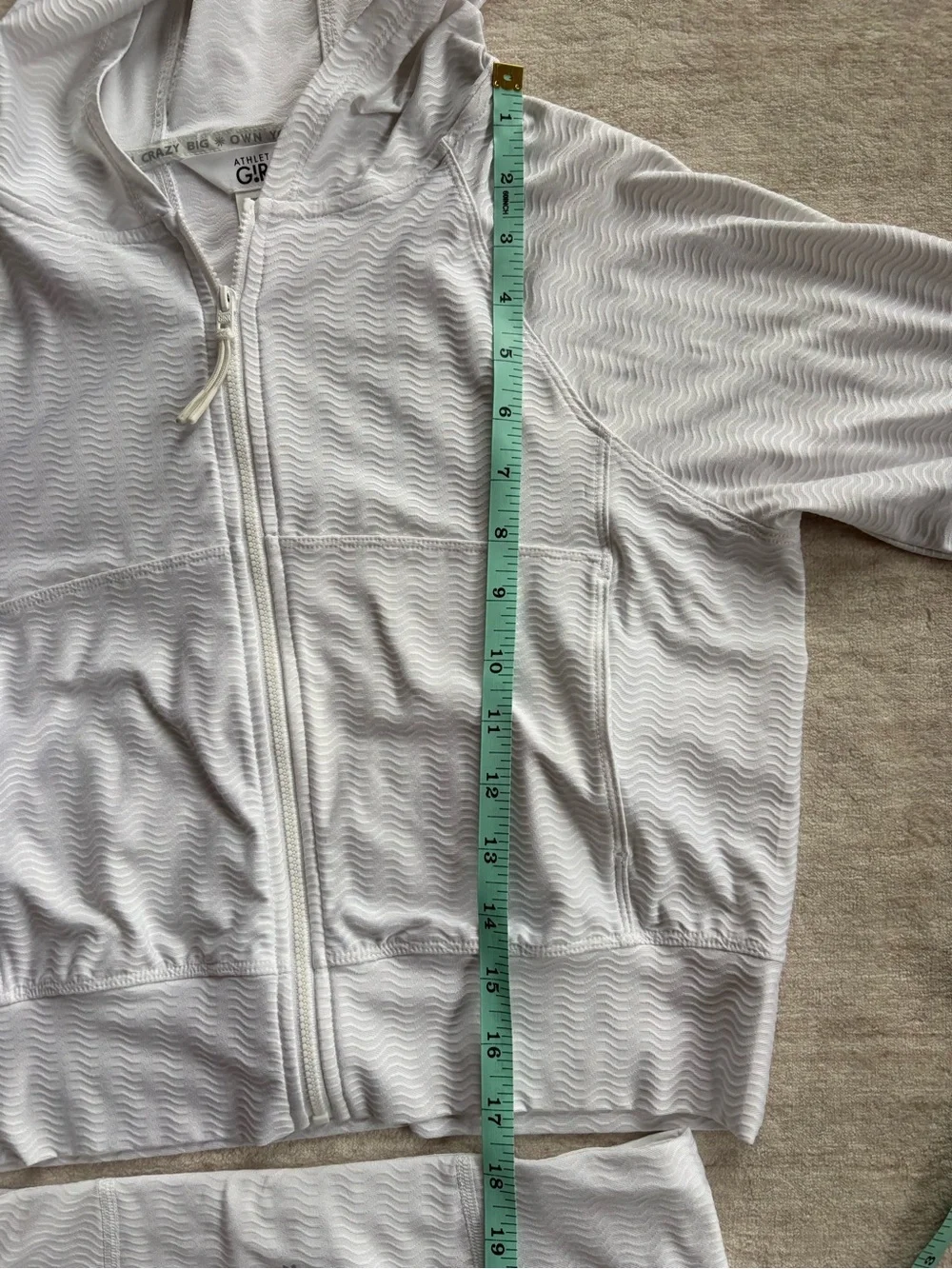 Athleta Girl White Wave Texture Hooded Jacket and Skort Set Size 12